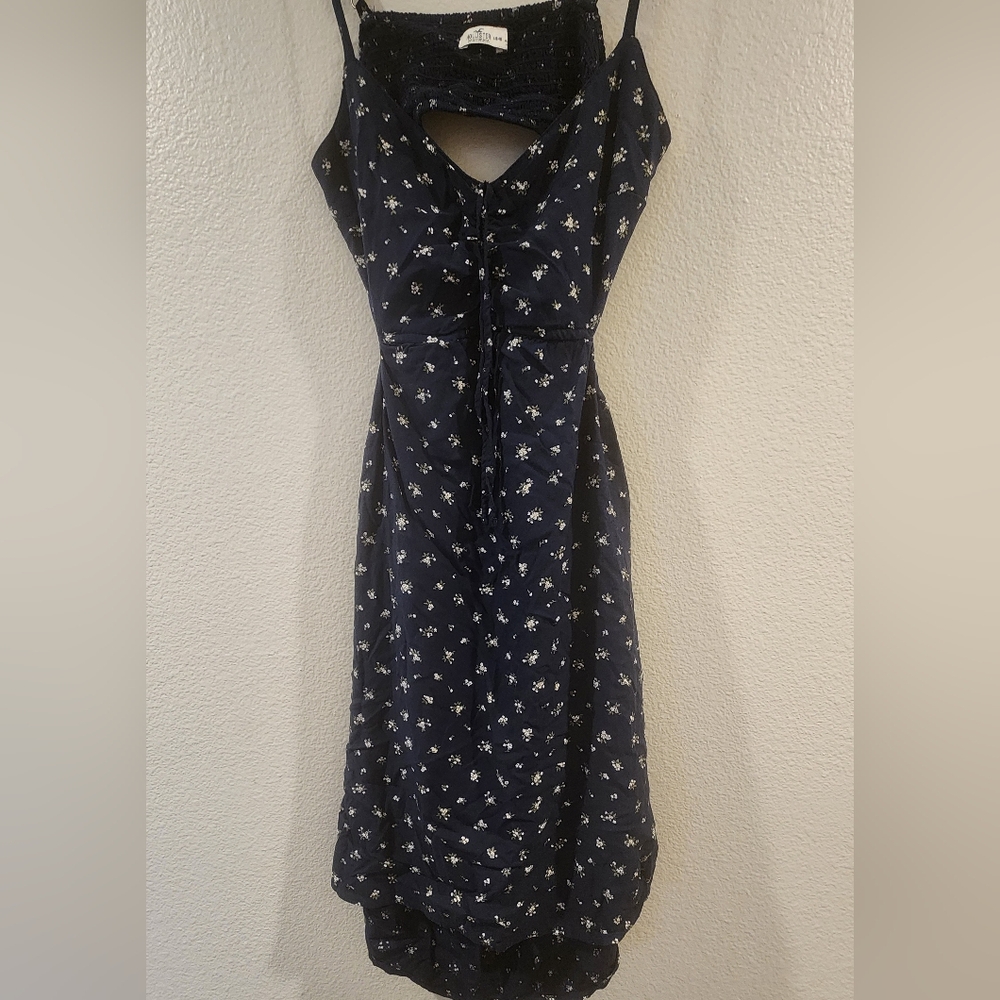 Hollister Navy Floral Spaghetti Strap Dress